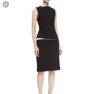 Derek Lam Contrast Peplum Sheath Dress